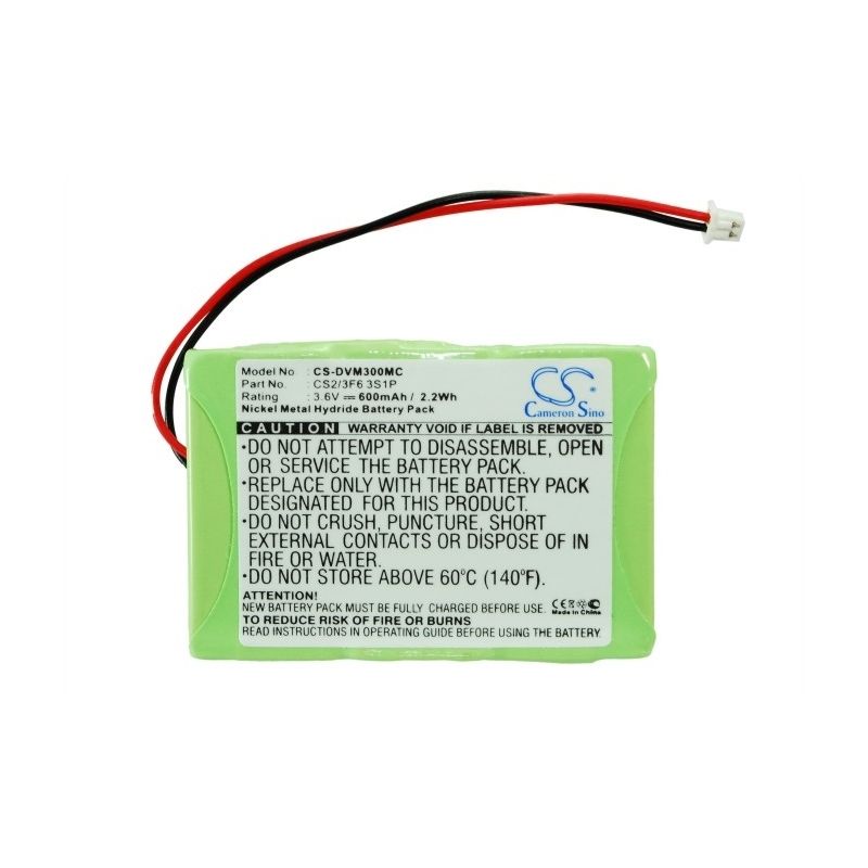 Ni-MH Battery fits Digital Ally, Dvm 500, Dvm-rmt, 3.6V, 600mAh Camera Cameron Sino Technology Limited
