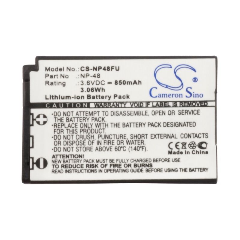 Li-ion Battery fits Fujifilm, Xq1, Xq2, 3.6V, 850mAh Camera Cameron Sino Technology Limited