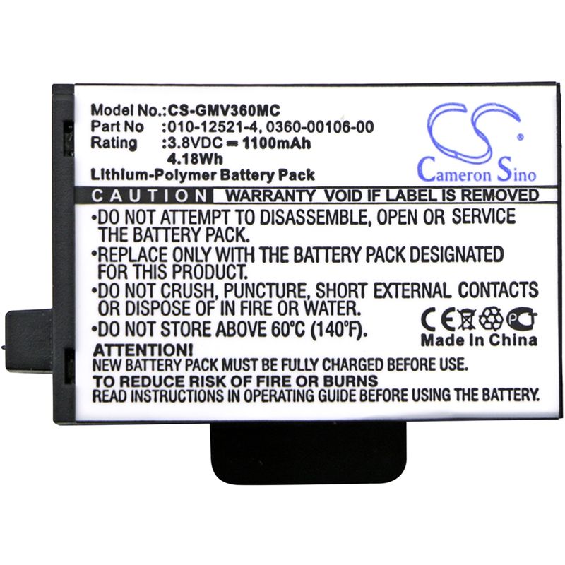 Li-polymer Battery Fits Garmin, Virb 360 3.8v, 1100mah Camera Cameron Sino Technology Limited