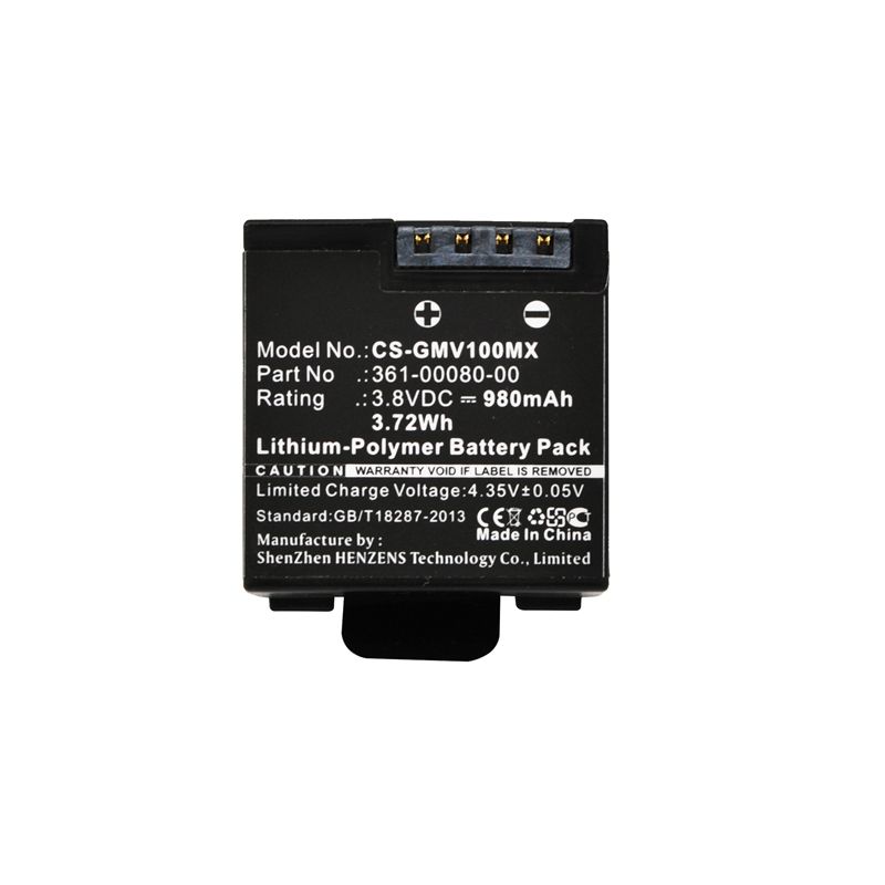 Li-polymer Battery Fits Garmin, Virb X, Virb X Compact, Virb Xe 3.8v, 980mah Camera Cameron Sino Technology Limited