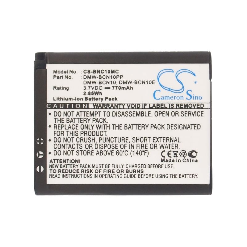 Li-ion Battery Fits Leica, C, V-lux50, Panasonic 3.7v, 770mah Camera Cameron Sino Technology Limited