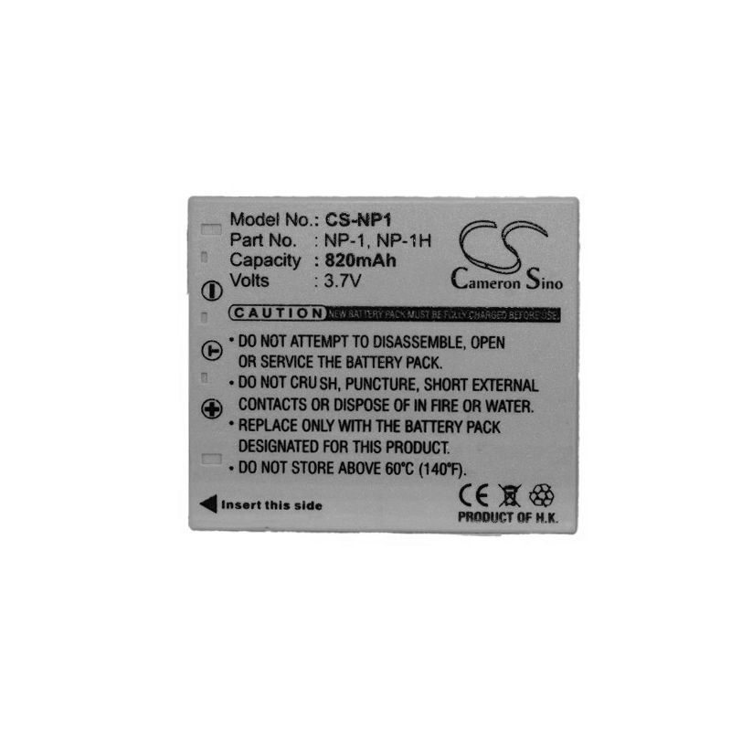 Li-ion Battery fits Minolta, Dimage X1 3.7V, 820mAh Camera Cameron Sino Technology Limited