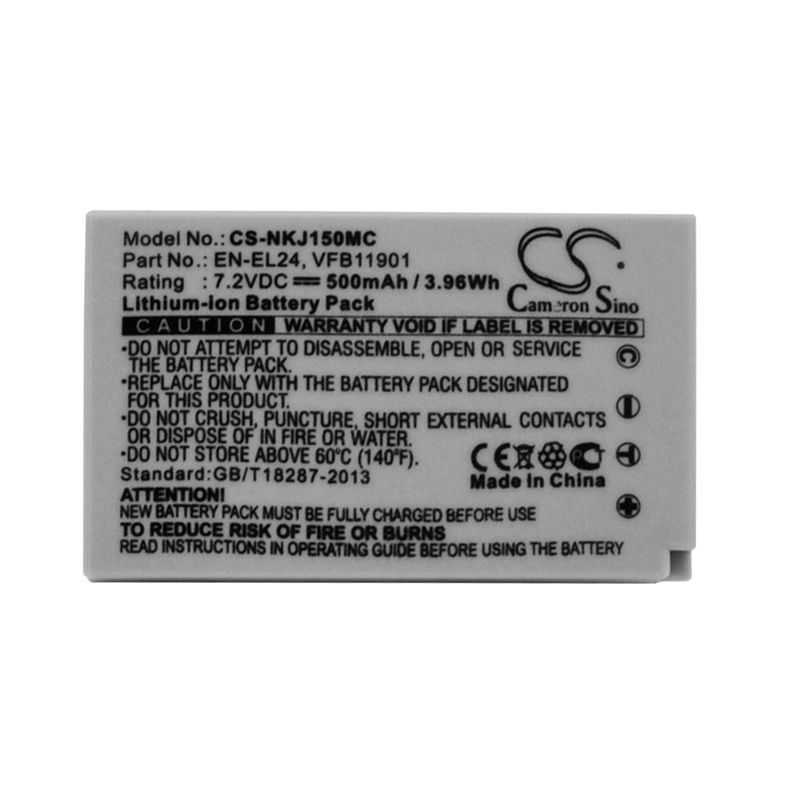 Li-ion Battery fits Nikon, 1 J5 7.2V, 500mAh Camera Cameron Sino Technology Limited