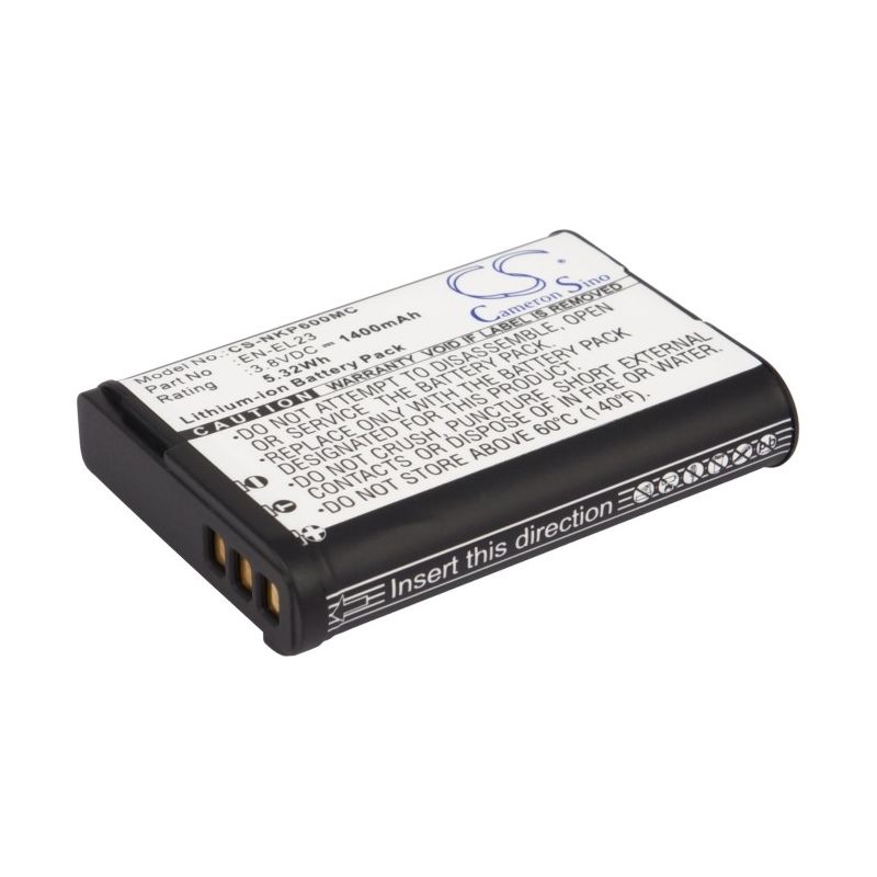 Li-ion Battery fits Nikon, Coolpix P600, Coolpix P610, Coolpix P610s 3.8V, 1400mAh Camera Cameron Sino Technology Limited
