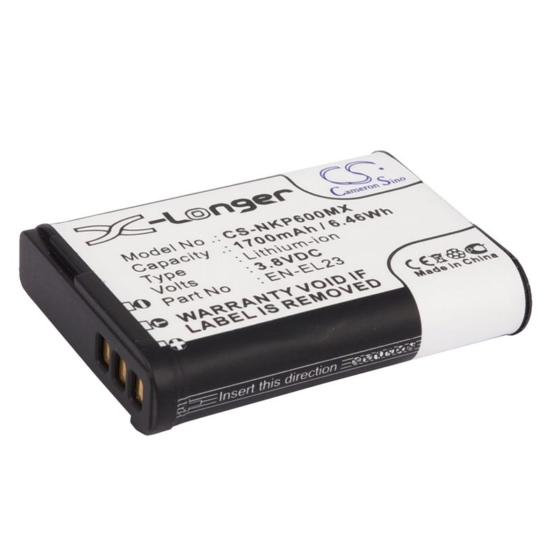 Li-ion Battery Fits Nikon, Coolpix P600, Coolpix P610, Coolpix P610s 3.8v, 1700mah Camera Cameron Sino Technology Limited