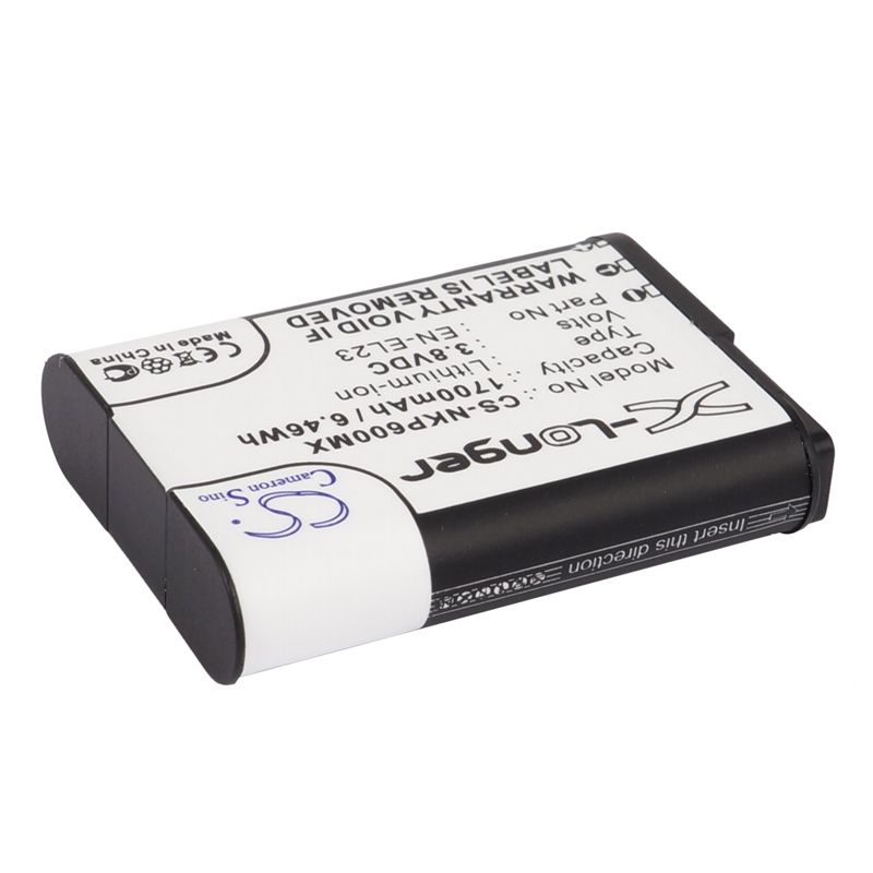 Li-ion Battery Fits Nikon, Coolpix P600, Coolpix P610, Coolpix P610s 3.8v, 1700mah Camera Cameron Sino Technology Limited