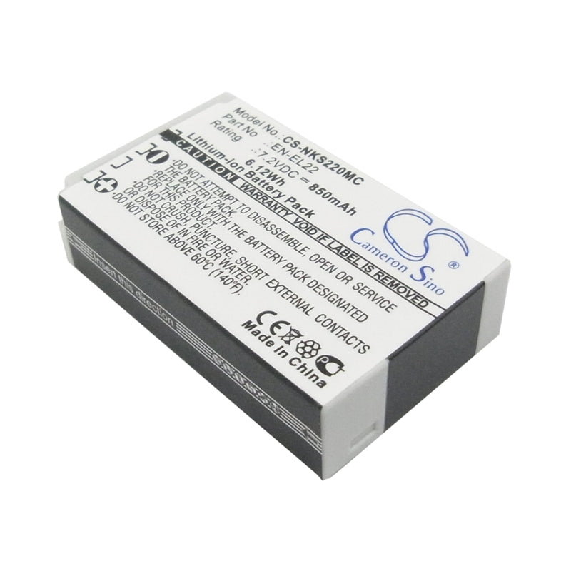 Li-ion Battery fits Nikon, 1 J4, 1 S2 7.2V, 850mAh Camera Cameron Sino Technology Limited