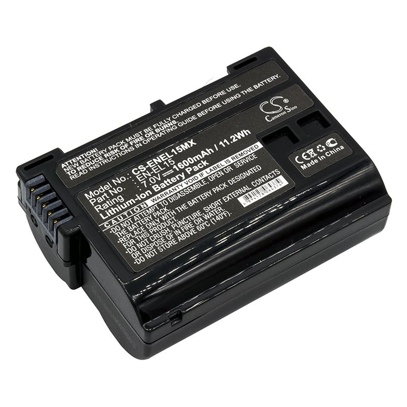 Li-ion Battery Fits Nikon, 1 V1, Coolpix D7000, D600 7.0v, 1600mah Camera Cameron Sino Technology Limited