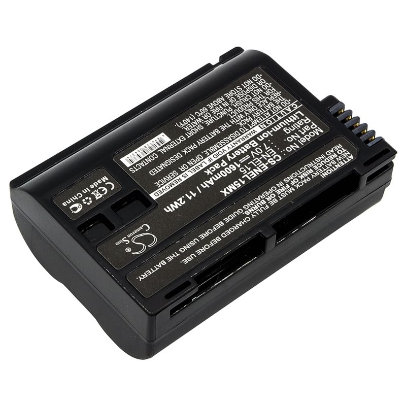 Li-ion Battery Fits Nikon, 1 V1, Coolpix D7000, D600 7.0v, 1600mah Camera Cameron Sino Technology Limited
