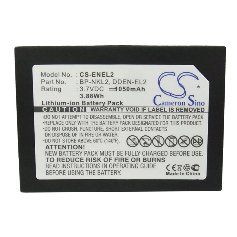 Li-ion Battery fits Nikon, Coolpix 2500, Coolpix 3500, Coolpix Sq 3.7V, 1050mAh Camera Cameron Sino Technology Limited