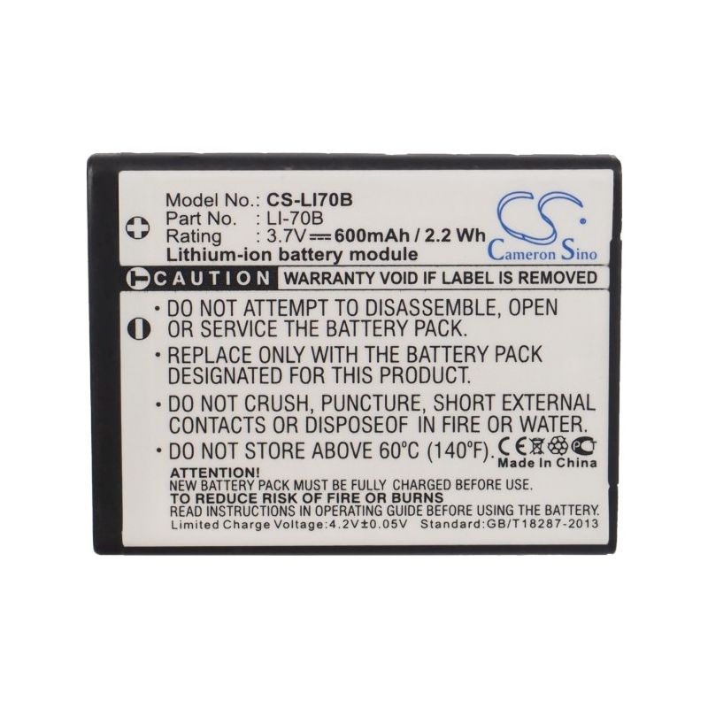 Li-ion Battery Fits Olympus, Fe-4020, Fe-4040, Vg-110 3.7v, 600mah Camera Cameron Sino Technology Limited