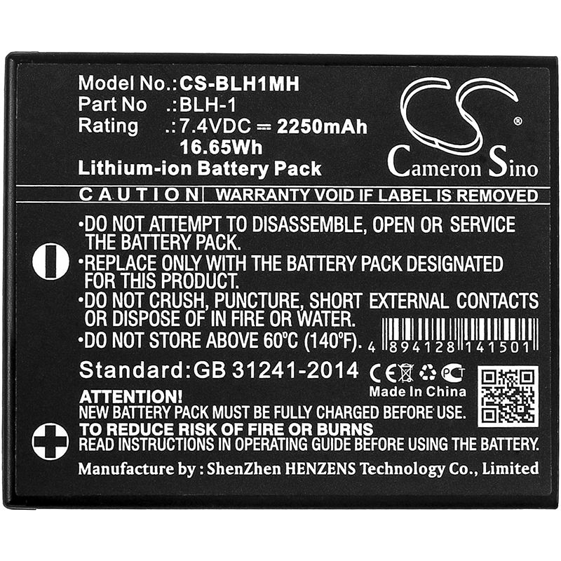 Li-ion Battery fits Olympus, E-m1, E-m1 Mark Ii, Mark Ii Mirrorless 7.4V, 2250mAh Camera Cameron Sino Technology Limited