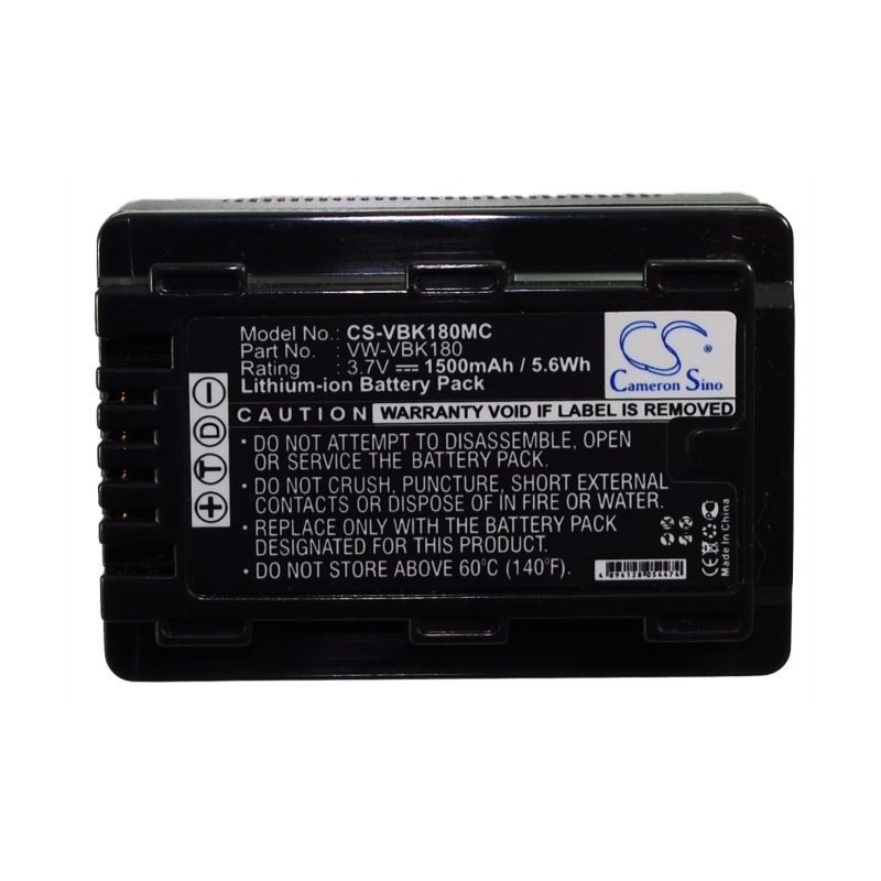 Li-ion Battery Fits Panasonic, Hc-v10, Hc-v100, Hc-v100eg-k 3.7v, 1500mah Camera Cameron Sino Technology Limited