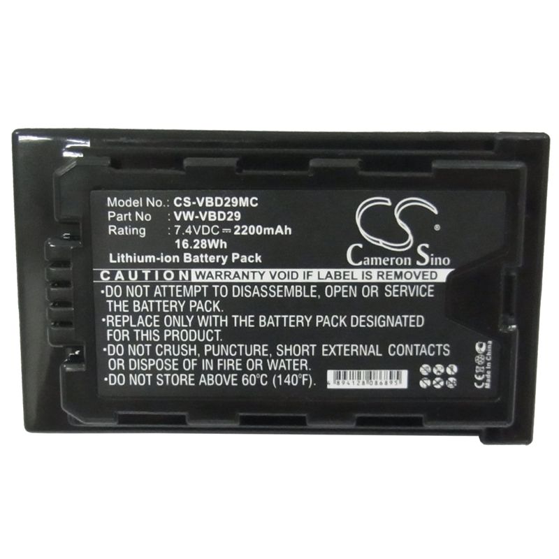 Li-ion Battery fits Panasonic, Aj-px270, Aj-px298, Aj-px298mc 7.4V, 2200mAh Camera Cameron Sino Technology Limited