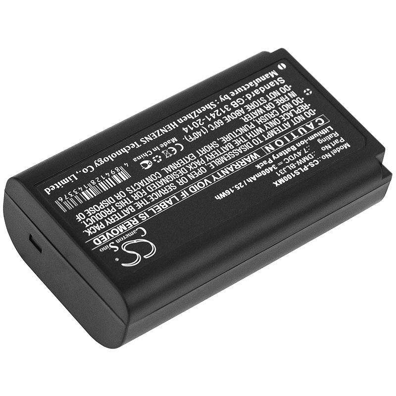 Li-ion Battery fits Panasonic, Lumix S1, Lumix S1r 7.4V, 3400mAh Camera Cameron Sino Technology Limited