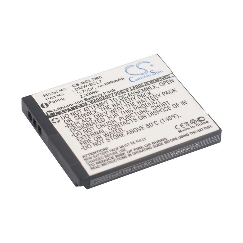Li-ion Battery fits Panasonic, Lumix Dmc-f5, Lumix Dmc-f5k, Lumix Dmc-f5p 3.7V, 600mAh Camera Cameron Sino Technology Limited