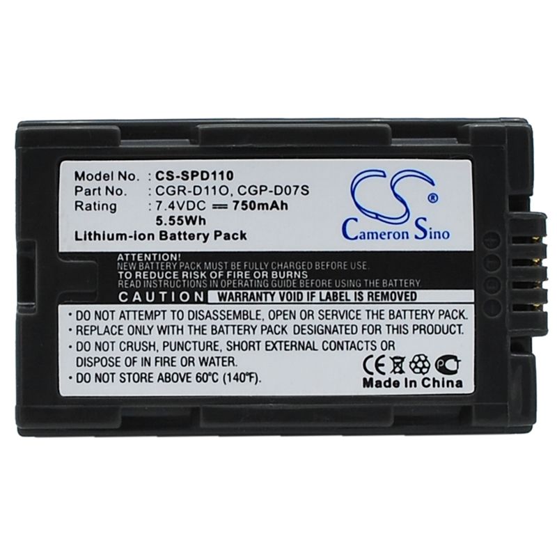 Li-ion Battery fits Panasonic, Ag-dvc15, Ag-dvx100be, Aj-pcs060g(portable Hard Disk Unit) 7.4V, 750mAh Home Electronics Cameron Sino Technology Limited