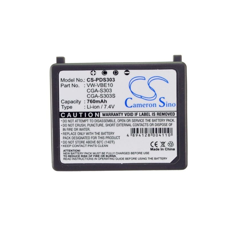 Li-ion Battery fits Panasonic, Sdr-s100, Sdr-s100eg-s, Sdr-s100e-s 7.4V, 760mAh Camera Cameron Sino Technology Limited
