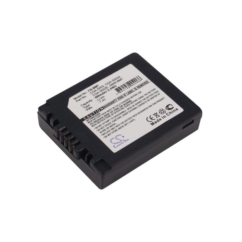 Li-ion Battery Fits Panasonic, Dmc-fz10, Dmc-fz10eb, Dmc-fz10eg-k 7.4v, 680mah Camera Cameron Sino Technology Limited