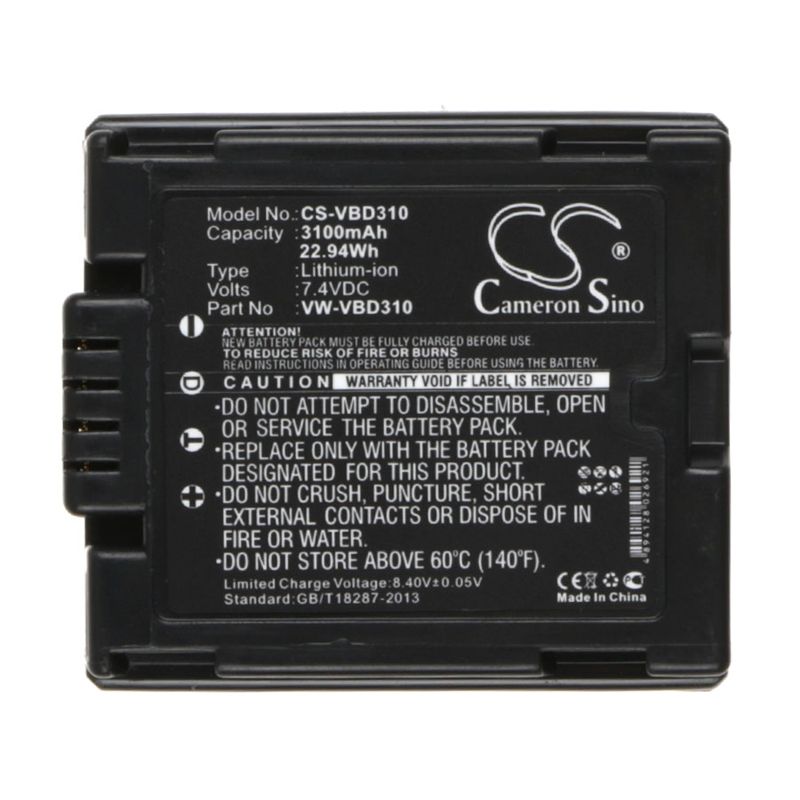 Li-ion Battery fits Panasonic, Nv-gs100k, Nv-gs120k, Nv-gs17ef-s 7.4V, 3100mAh Home Electronics Cameron Sino Technology Limited