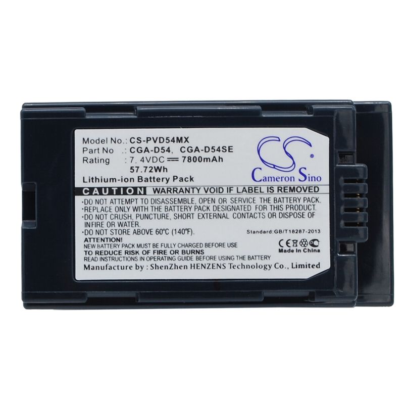 Li-ion Battery Fits Panasonic, Ag-dvc180a, Ag-dvc30, Ag-dvc30e 7.4v, 7800mah Camera Cameron Sino Technology Limited