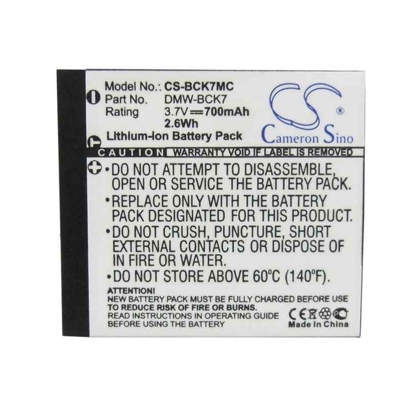 Li-ion Battery Fits Panasonic, Lumix Dmc-fp77, Lumix Dmc-fs14, Lumix Dmc-fs22 3.7v, 700mah Camera Cameron Sino Technology Limited