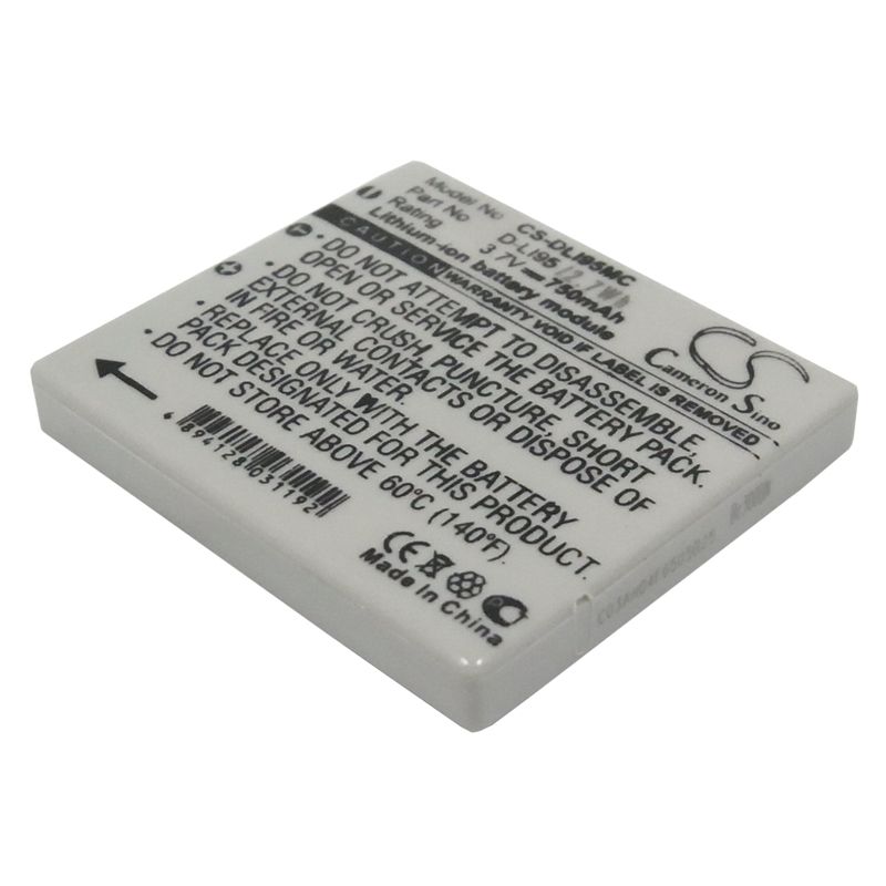 Li-ion Battery fits Pentax, Optio E75, Optio E85, Optio M85 3.7V, 700mAh Camera Cameron Sino Technology Limited
