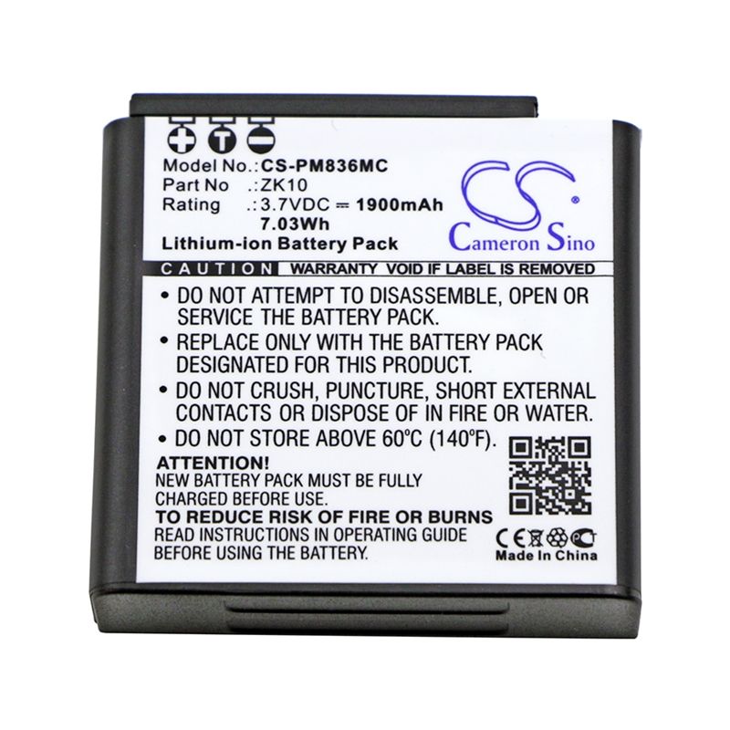 Li-ion Battery fits Polaroid, Im1836 3.7V, 1900mAh Camera Cameron Sino Technology Limited