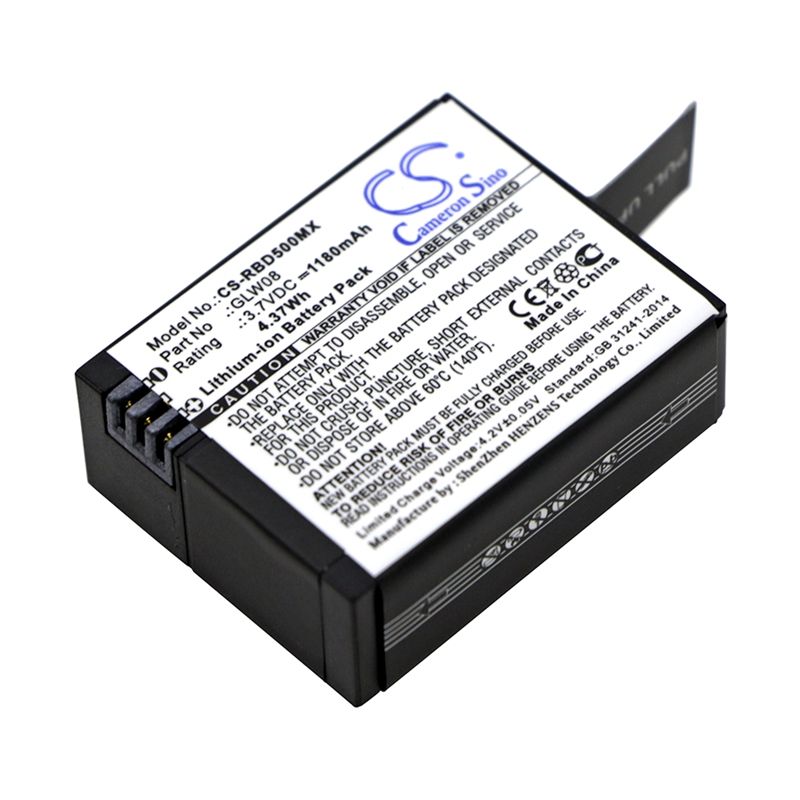 Li-ion Battery fits Rollei, Actioncam 500, Actioncam 500 Sunrise, 3.7V, 1180mAh Camera Cameron Sino Technology Limited