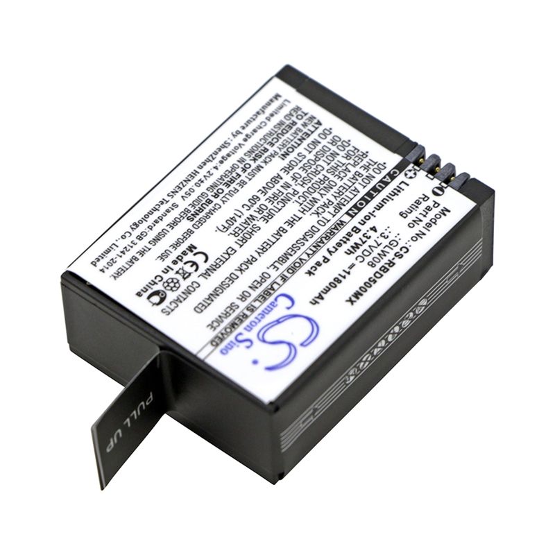 Li-ion Battery fits Rollei, Actioncam 500, Actioncam 500 Sunrise, 3.7V, 1180mAh Camera Cameron Sino Technology Limited
