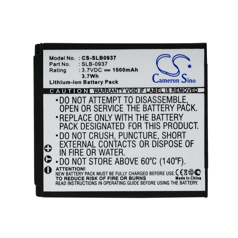 Li-ion Battery Fits Samsung, Cl5, I8, L730 3.7v, 1000mah Camera Cameron Sino Technology Limited
