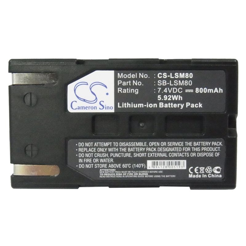 Li-ion Battery fits Samsung, Sc-d173(u), Sc-d263, Sc-d351 7.4V, 800mAh Camera Cameron Sino Technology Limited