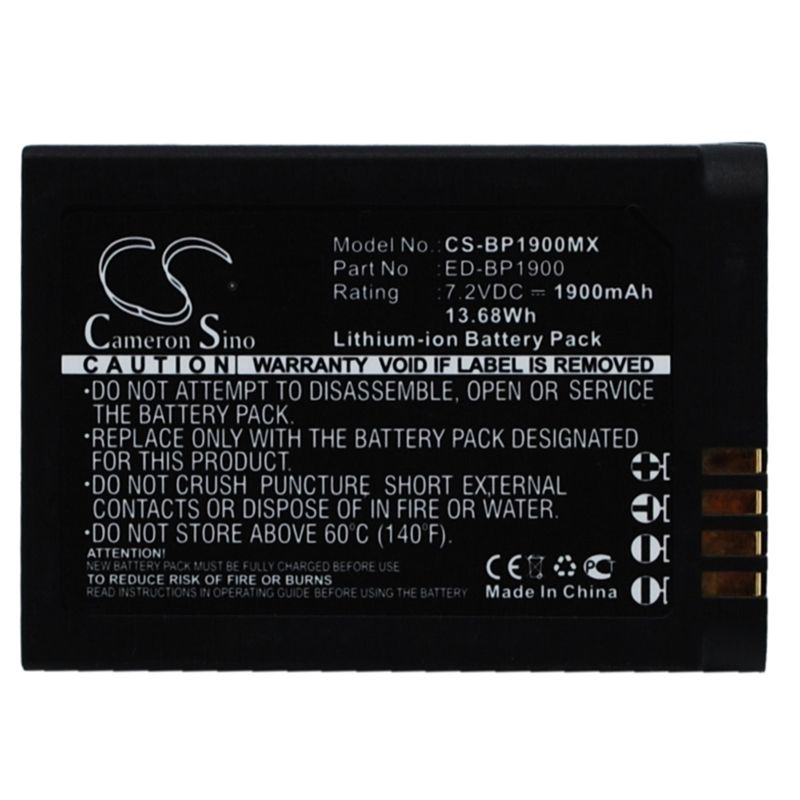 Li-ion Battery fits Samsung, Ev-nx1zzzbmbus, Ev-nx1zzzbqbus, Ev-nx1zzzbzbus 7.2V, 1900mAh Camera Cameron Sino Technology Limited