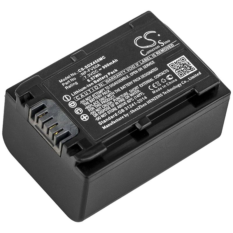 Li-ion Battery fits Sony, Fdr-ax33, Fdr-ax40, Fdr-ax45 7.3V, 900mAh Camera Cameron Sino Technology Limited