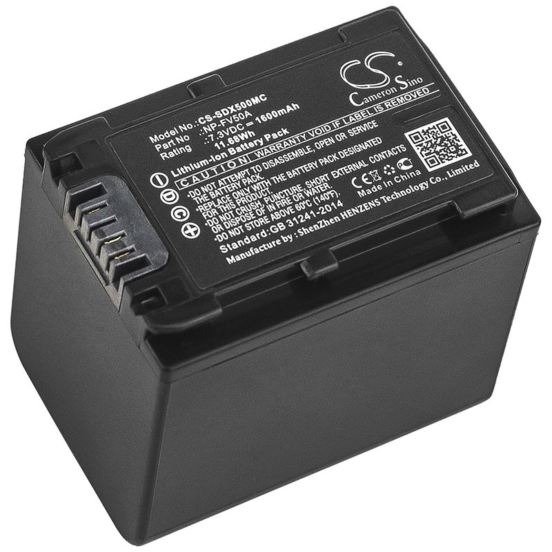 Li-ion Battery fits Sony, Fdr-ax33, Fdr-ax40, Fdr-ax45 7.3V, 1600mAh Camera Cameron Sino Technology Limited