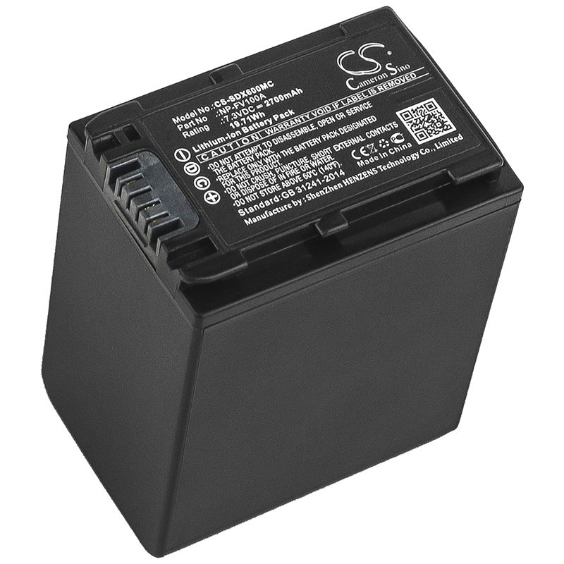 Li-ion Battery fits Sony, Fdr-ax33, Fdr-ax40, Fdr-ax45 7.3V, 2700mAh Camera Cameron Sino Technology Limited