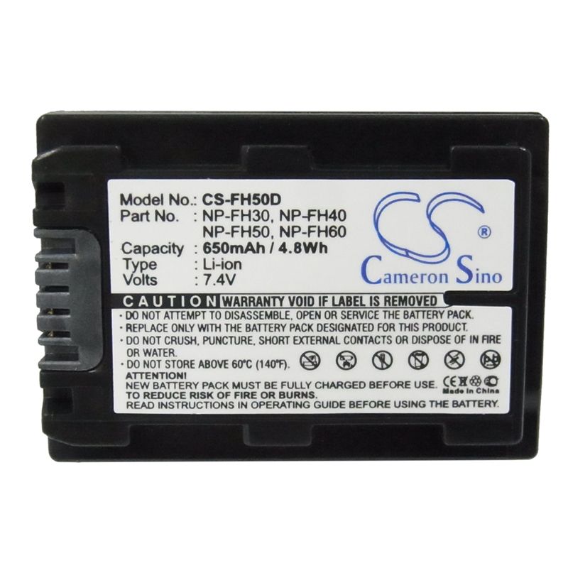 Li-ion Battery Fits Sony, Cr-hc51e, Dcr-30, Dcr-dvd103 7.4v, 650mah Camera Cameron Sino Technology Limited