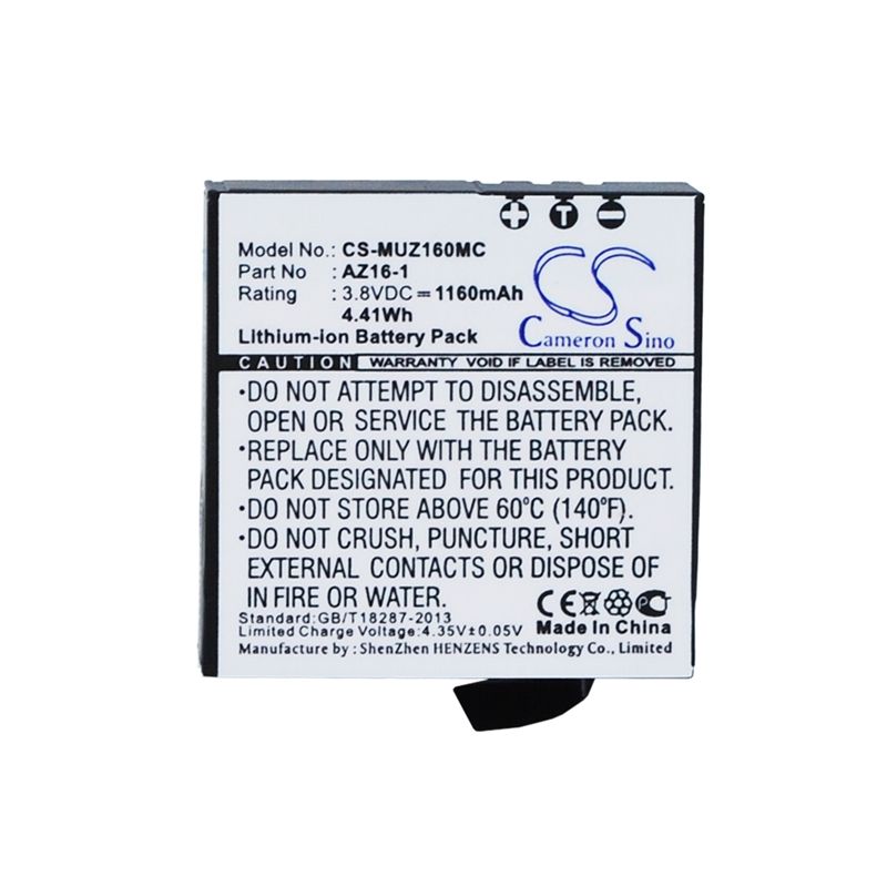 Li-ion Battery Fits Xiaomi, Az16 3.8v, 1160mah Camera Cameron Sino Technology Limited