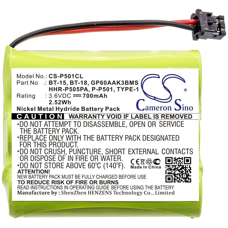 Ni-mh Battery Fits At&t, 24032x, 401, 4126 3.6v, 700mah Cordless Phone Cameron Sino Technology Limited