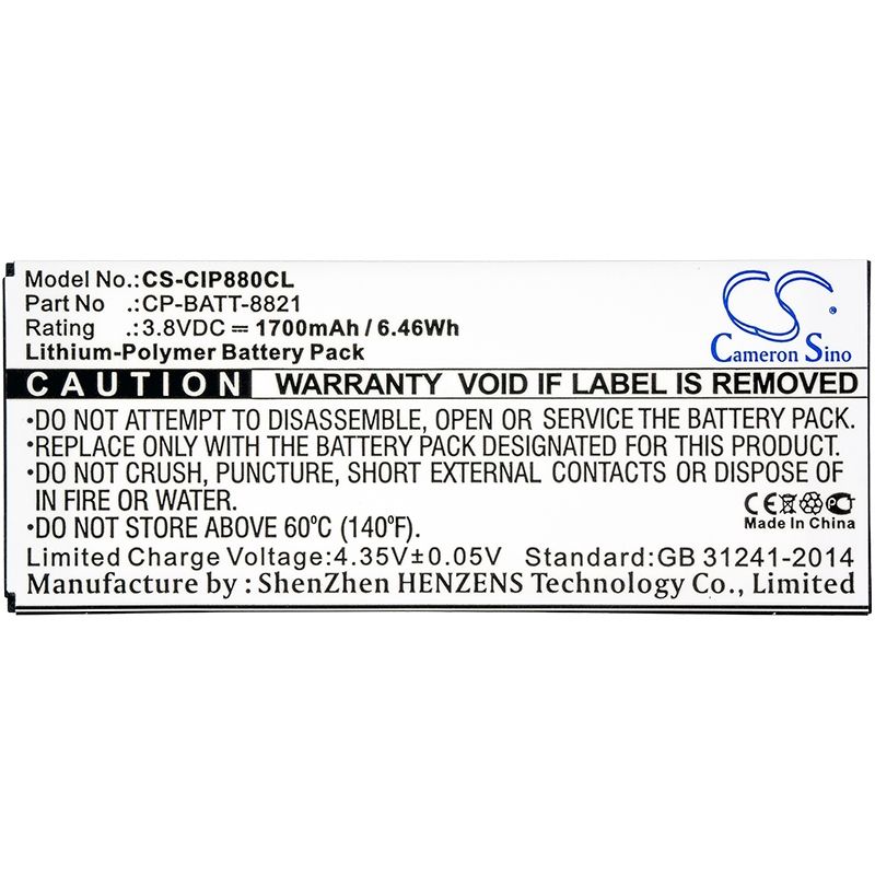 Li-polymer Battery Fits Cisco, 8800 3.8v, 1700mah Cordless Phone Cameron Sino Technology Limited