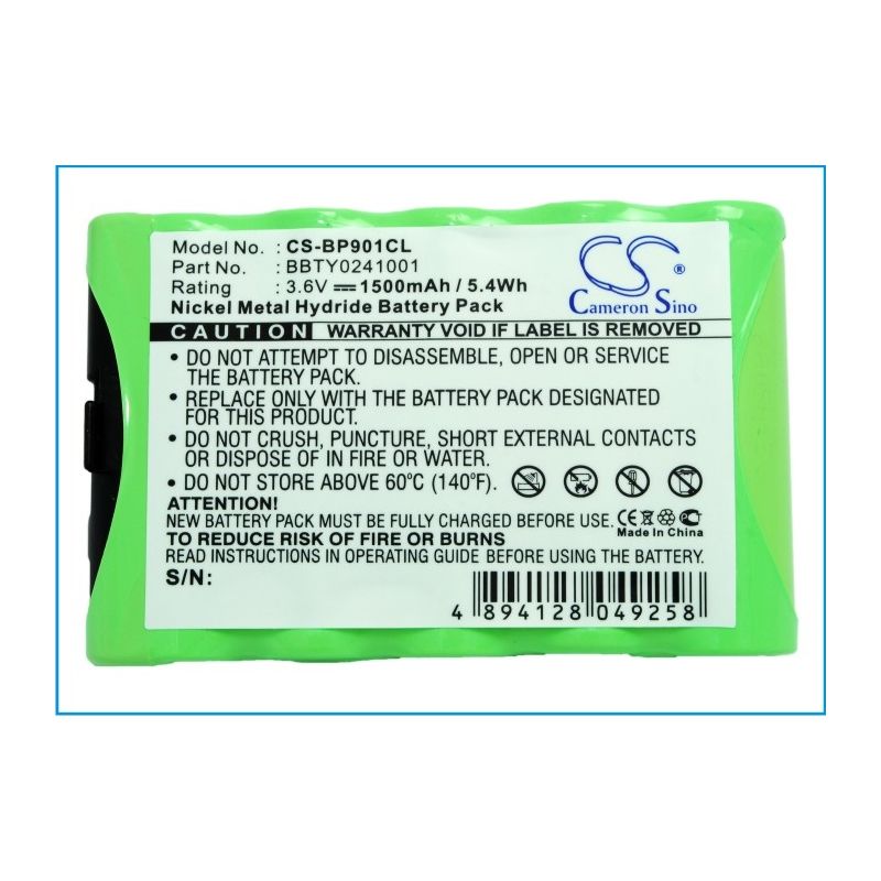 Ni-MH Battery fits Radio Shack, 18560, 239037, 9600509 3.6V, 1500mAh Cordless Phone Cameron Sino Technology Limited