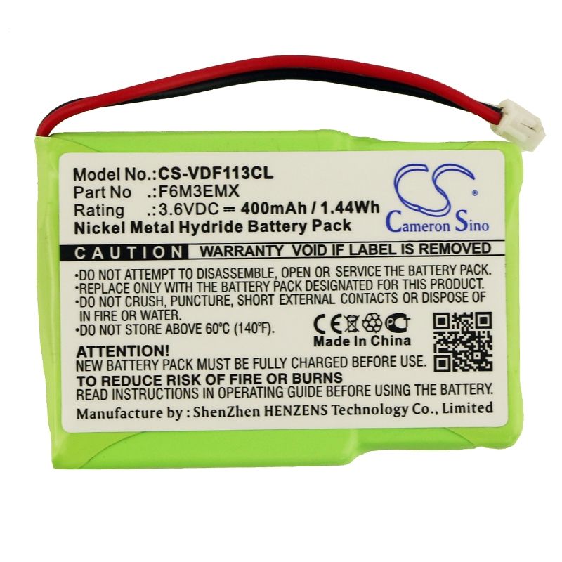 Ni-MH Battery fits Vodafone, Phonefax 2395, Wp-1130, Wp-1233sms 3.6V, 400mAh Cordless Phone Cameron Sino Technology Limited