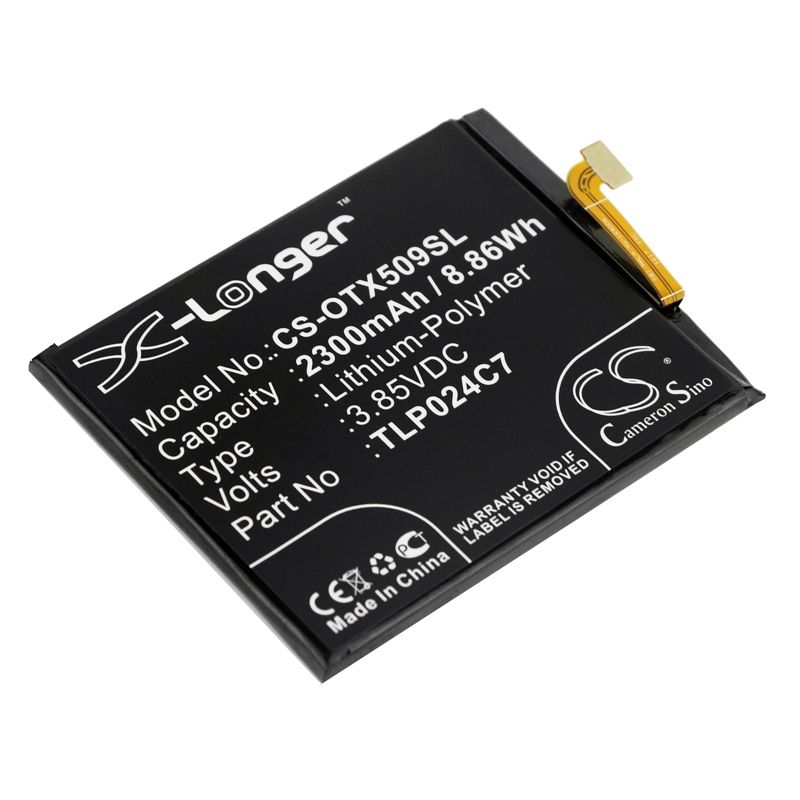 Li-Polymer Battery fits Alcatel, 1x, 1x dual sim, 1x dual sim lte 3.85V, 2300mAh Mobile & SmartPhone Cameron Sino Technology Limited