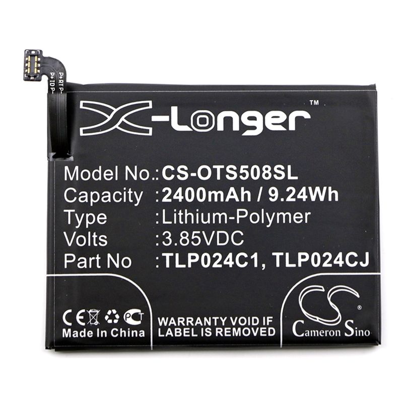 Li-Polymer Battery fits Alcatel, 5046d, 5046g, 5046y 3.85V, 2400mAh Mobile & SmartPhone Cameron Sino Technology Limited
