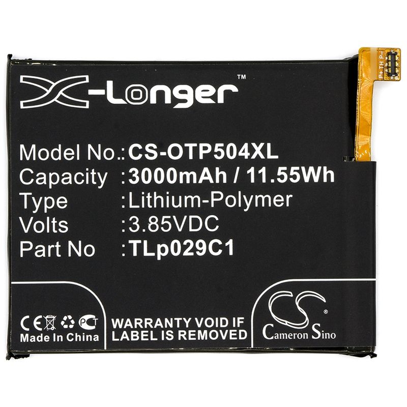 Li-Polymer Battery fits Alcatel, 5049s, 5049w, 5049z 3.85V, 3000mAh Mobile & SmartPhone Cameron Sino Technology Limited