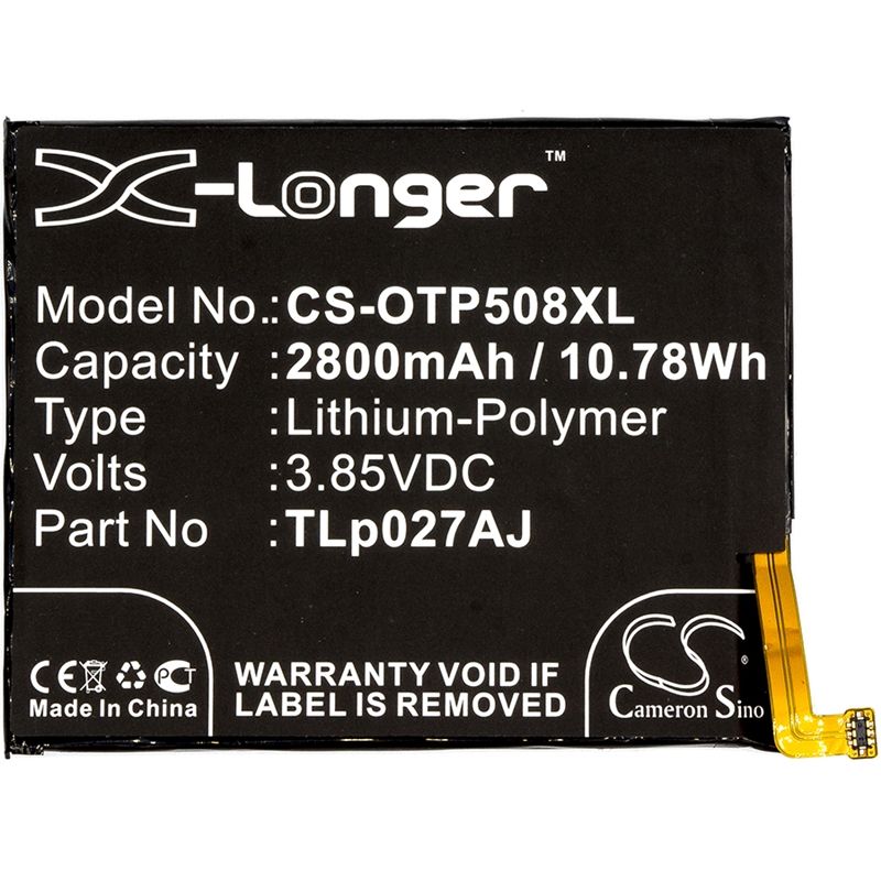 Li-Polymer Battery fits Alcatel, 5085d, 5085g, a5 3.85V, 2800mAh Mobile & SmartPhone Cameron Sino Technology Limited