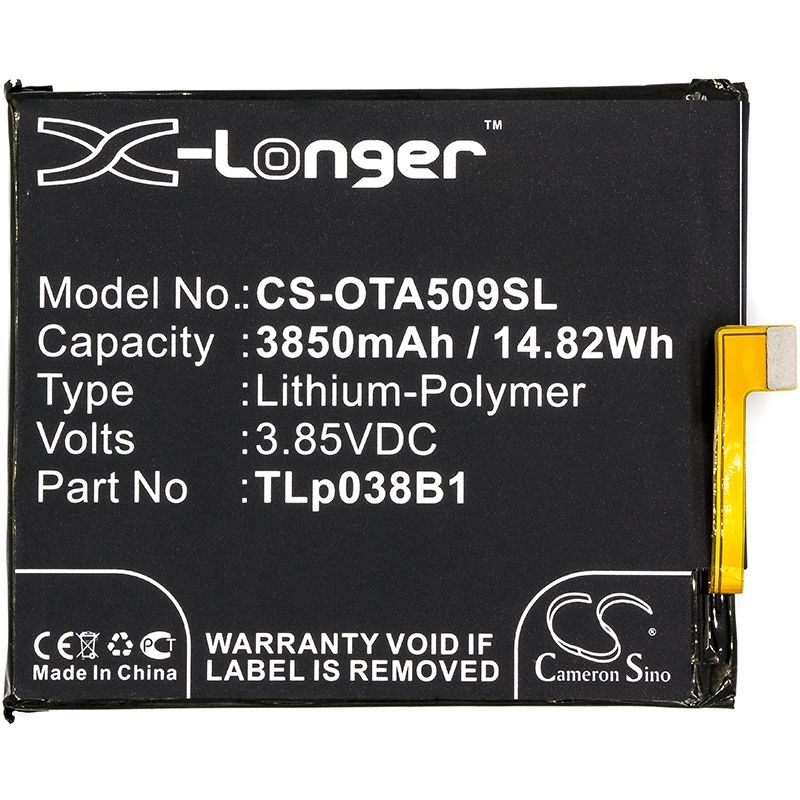 Li-Polymer Battery fits Alcatel, 5090y, 7071d, 7071dx 3.85V, 3850mAh Mobile & SmartPhone Cameron Sino Technology Limited