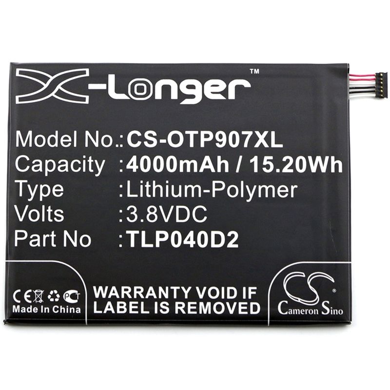 Li-Polymer Battery fits Alcatel, 9007t, one touch pixi 3 7, ot-9007 3.8V, 4000mAh Mobile & SmartPhone Cameron Sino Technology Limited