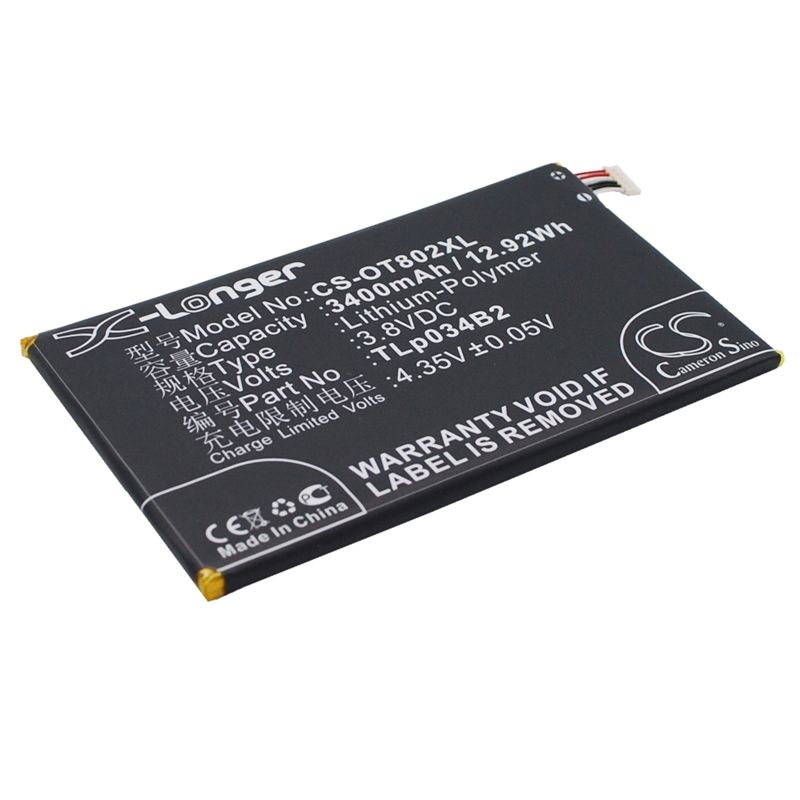 Li-Polymer Battery fits Alcatel, a995l, hero n3, one touch 8020 3.8V, 3400mAh Mobile & SmartPhone Cameron Sino Technology Limited