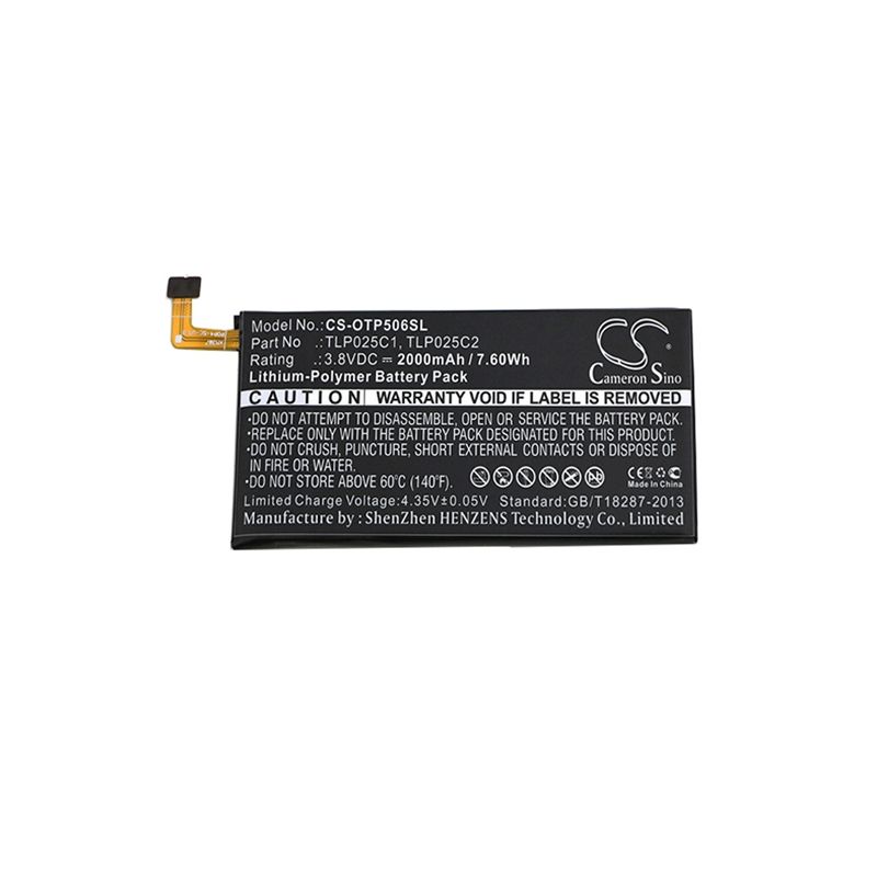 Li-Polymer Battery fits Alcatel, one touch allure, one touch fierce 4, one touch idol 3 5.5 3.8V, 2000mAh Mobile & SmartPhone Cameron Sino Technology Limited